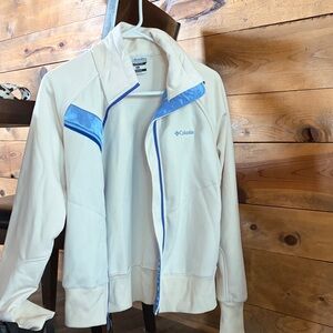 Columbia Cream and Blue Track Jacket